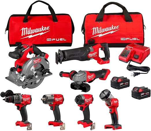 קומבו 7 כלים מילווקי פיול MILWAUKEE 3697-27 M18 FUEL 7-TOOL COMBO KIT