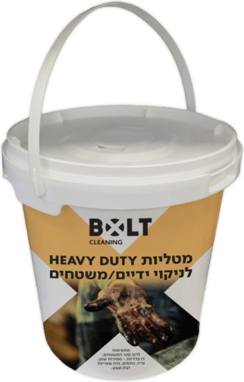 דלי 300 מגבונים Heavy Duty לניקוי ידיים ומשטחים דגם WB300 מבית Bolt