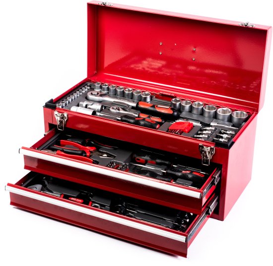 סט 107 חלקים עם ארגז כלים הרמוניקה מגירות מבית רוהר Roher