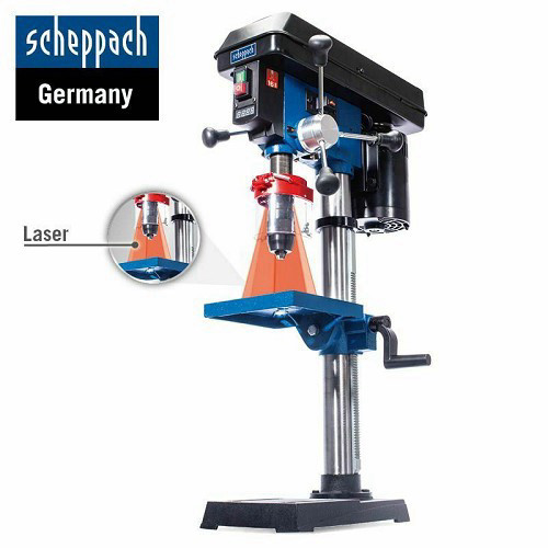 מקדחת שולחן 16 מ"מ + לייזר צלב + פוטר אוטומטי Scheppach DP19Vario
