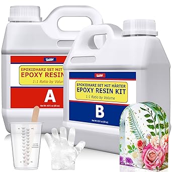 ערכת שרף אפוקסי שקוף במיוחד CRYSTAL CLEAR EPOXY RESIN 105oz (כ-3.1 ליטר) ליצירה