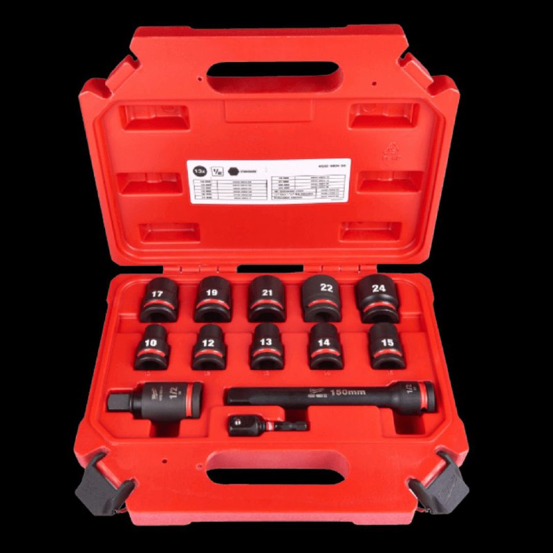 סט בוקסות אימפקט 1/2" חזקות ועמידות מבית מילווקי Milwaukee 4932480456 SHOCKWAVE