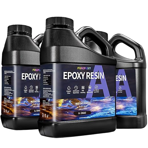 אפוקסי קריסטלי ליציקת עומק Deep Pour Epoxy Resin 96OZ for 2-4 Inch Pour