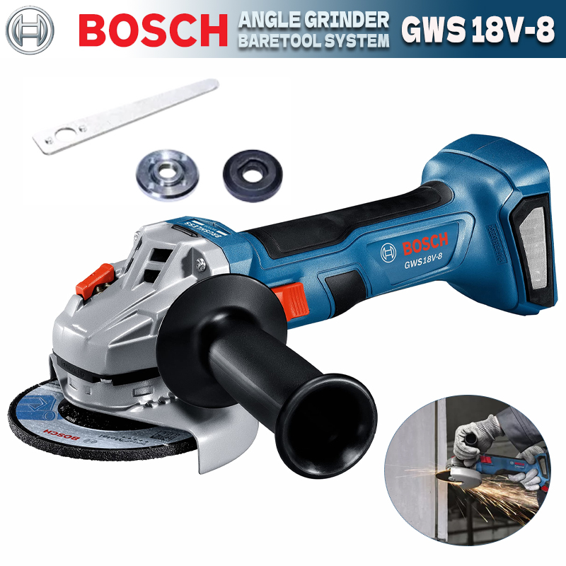 משחזת זווית בוש ניידת Bosch GWS 18V-8 18V Brushless בקוטר 100 מ"מ
