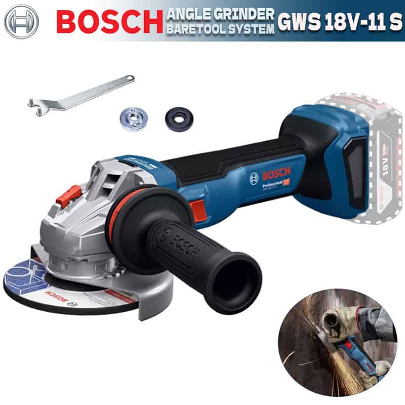 משחזת זווית נטענת בוש Bosch GWS 18V-11 S עם בורר מהירויות – גוף בלבד 