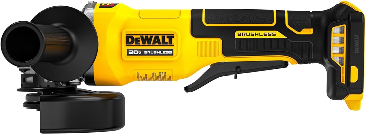 משחזת זווית דיוולט ניידת DEWALT 20V MAX Cordless 4 1/2 Inch Paddle-Switch Grinder, Bare Tool Only (DCG408B)