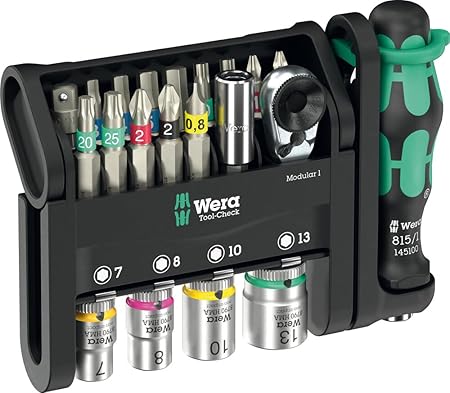 סט ראטצ'ט ומברג עם ביטים וורה Wera Tool-Check Modular 1 05049000001 21-Piece Set