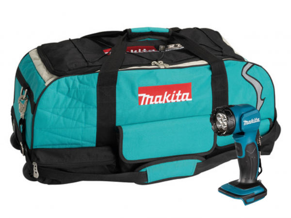 באנדל פנס מקיטה DML802 18V ותיק טרולי ענק מקיטה Makita 831279