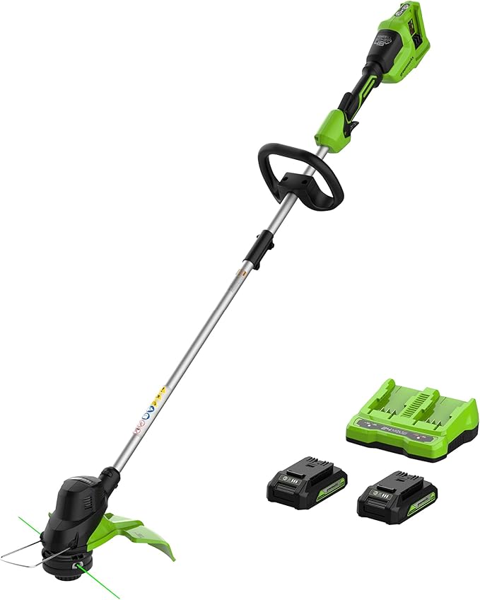 סט חרמש נטען גרין וורקס Greenworks 48V (2 x 24V) 15" – Cordless String Trimmer  
