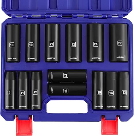 סט בוקסות אימפקט עמוקות WORKPRO 1/2" – 14 יחידות מידות 10-27 מ"מ 