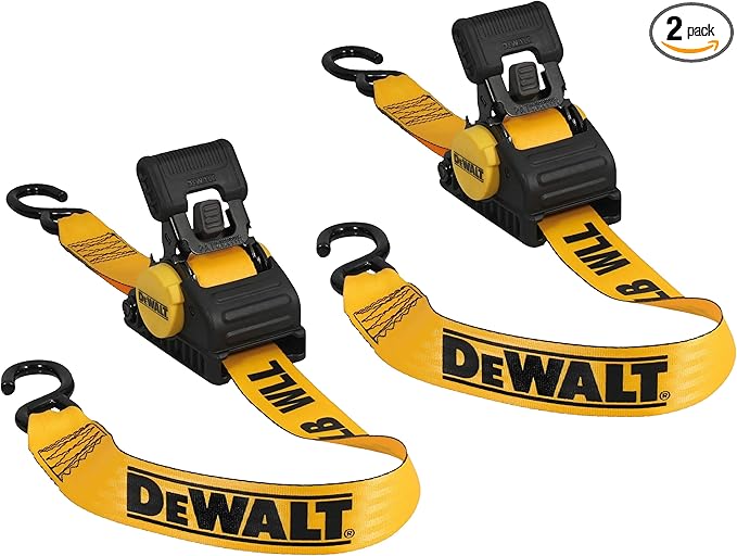 סט 2 רצועות ראטצ'ט נמתחות אוטומטיות דיוולט באורך 3 מטר ורוחב 5 ס"מ דגם DEWALT DXBC9002