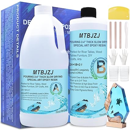 סט אפוקסי ליציקת עומק 144oz MTBJZJ Deep Pour Epoxy Resin