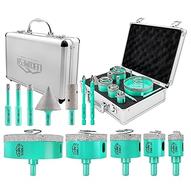 סט 10 חלקים מקדחי יהלום לחיתוך וקדיחה באריחים LEKOMESH – Tile Hole Saw Kit