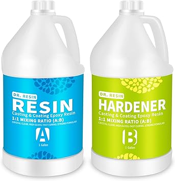 ערכת שרף אפוקסי קריסטלי דו־רכיבי שקופה אומנותית בנפח 2 גאלון ( 7.57 ליטר ) – Crystal Clear Epoxy Resin Kit  