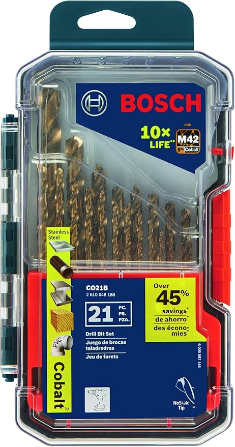 סט 21 מקדחי קובלט אינצ'ים בוש Bosch CO21B – M42 Cobalt Drill Bit Set 8%