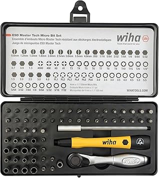Wiha 75965 65 Piece System 4 ESD Safe Master Technician Ratchet and MicroBits Set