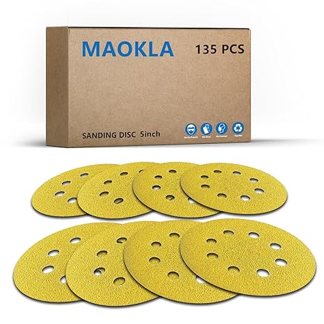 135 ניירות ליטוש זהובים בגרעינים מעורבים 40-400 עשויים אלומיניום אוקסיד משולב זירקוניה