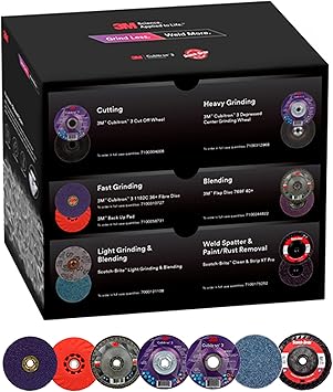 סט דיסקים רב-שימושי למתכת למסגרים ורתכים 3M Grind Less Weld More Promo Kit 67115