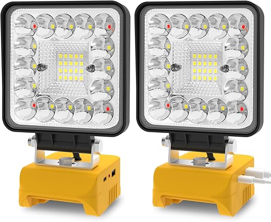 סט של 2 פנסי עבודה / פנסי הצפה תואמים סוללות DeWalt 18V/20V מבית  T-SUN
