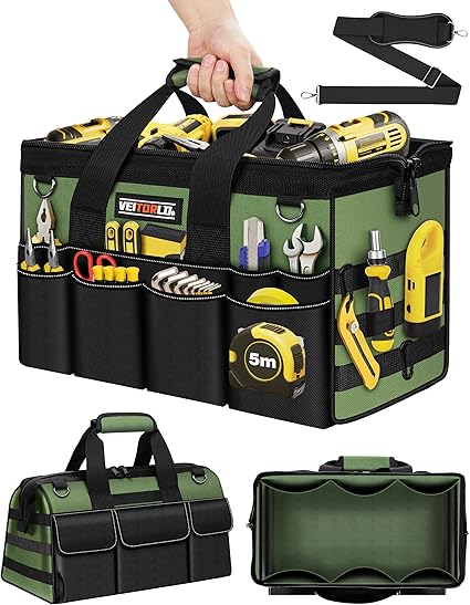 🧰 תיק כלים מקצועי 16 אינץ' עם 19 תאים – Veitorld Heavy Duty Tool Bag