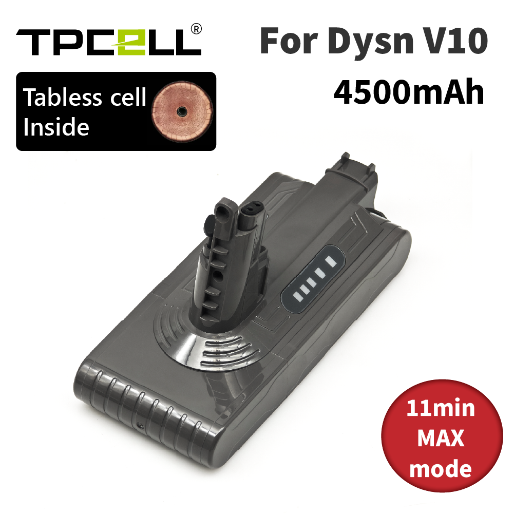 סוללת גנרית משודרגת לדייסון V10 Dyson – TPCELL 4500mAh Li‑ion  