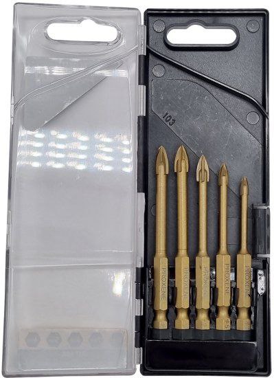 סט 5 מקדחי "חץ" לגרניט פורצלן, זכוכית, מתכת, בטון ועץ מבית פרוקסן Proxen