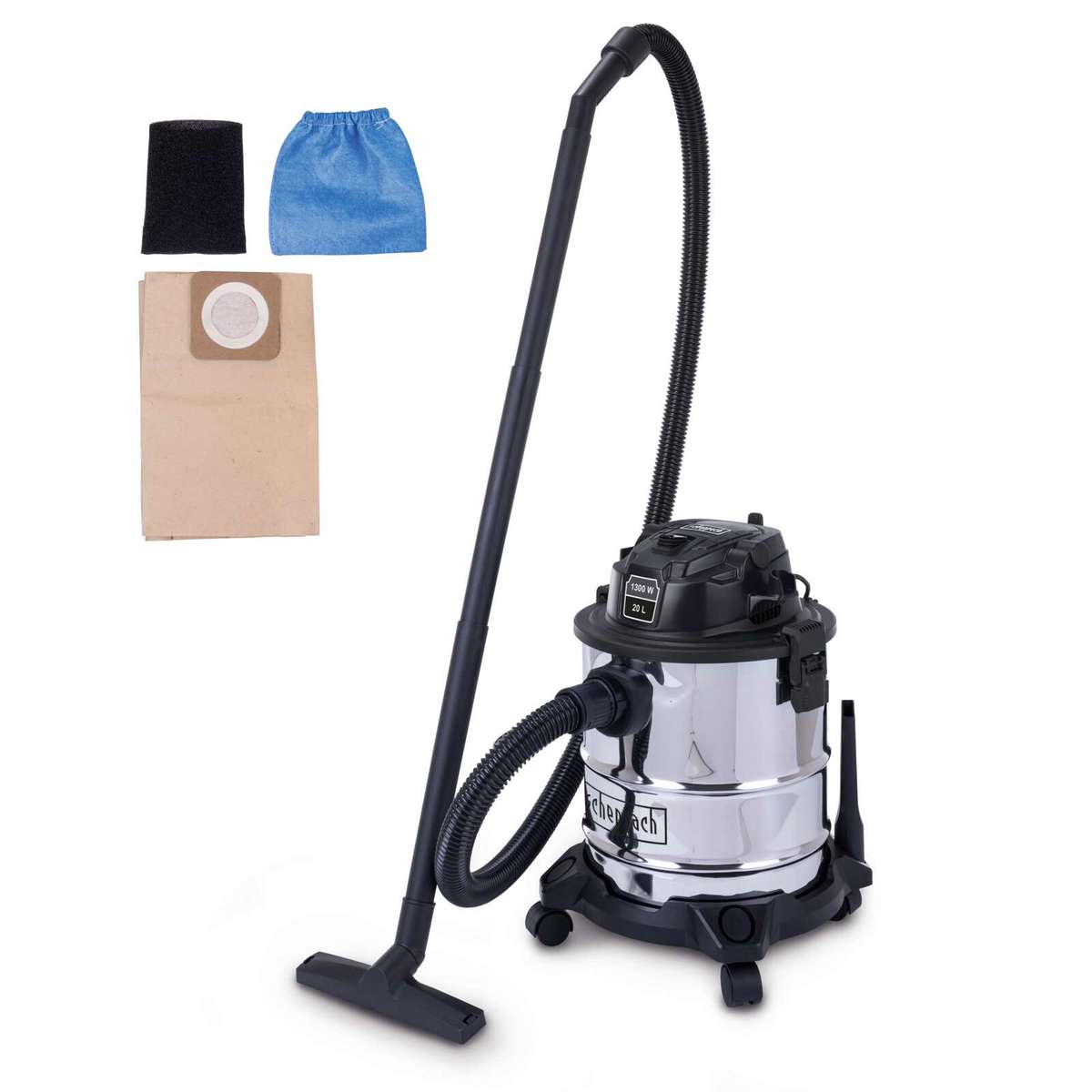 שואב אבק חבית נירוסטה יבש / רטוב 20 ליטר שפאך WDV20-BE Scheppach