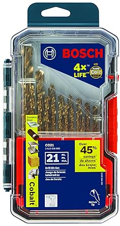 סט 21 מקדחים למתכת רכה מבית בוש BOSCH CO21 Cobalt Metal Drill bits
