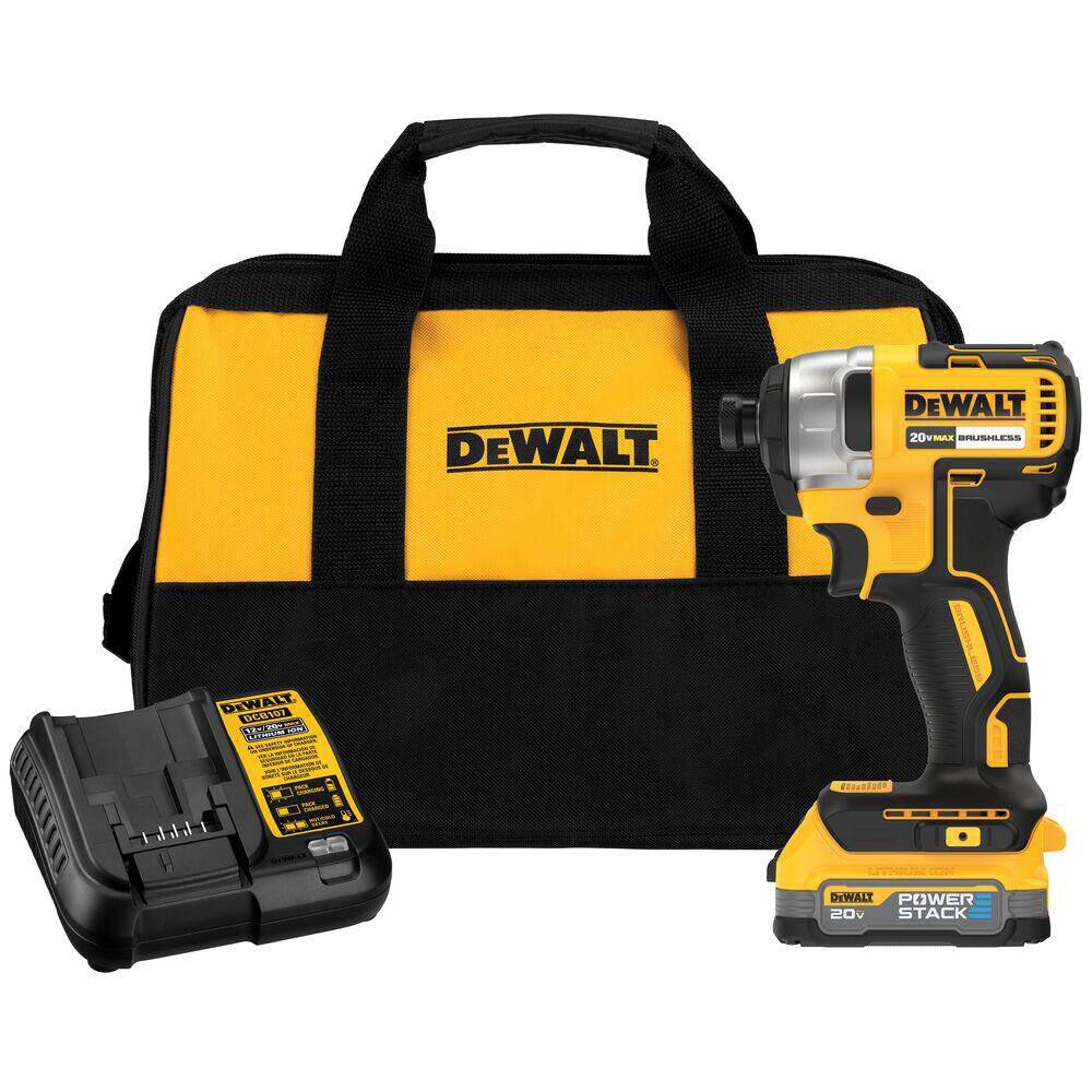 סט מברגת אימפקט דיוולט עם סוללת פאואר סטאק DEWALT 20V MAX DCF787E1