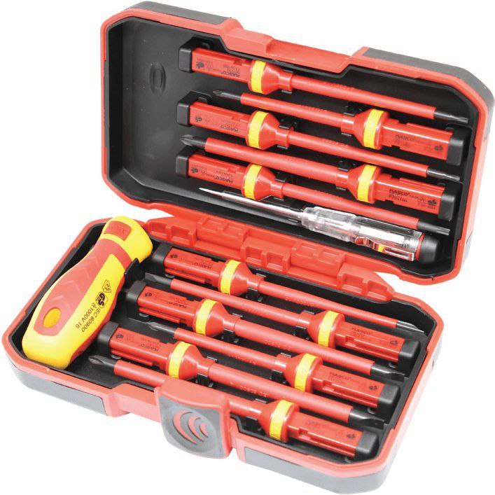 סט 13 מברגים מבודדים Kasco VDE-1000V CR-V