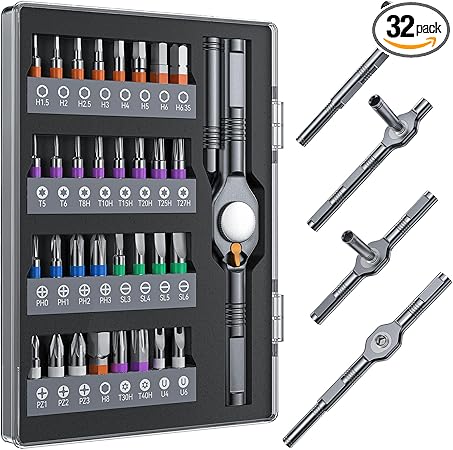 סט מברג רצ'טט T-Handle מגנטי 32 ב-1 B0FYWY45Z5