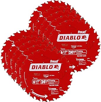 מארז 10 להבים למסור עגול דיאבלו Freud D0624A Diablo 6-1/2-inch 24T 10-Pack