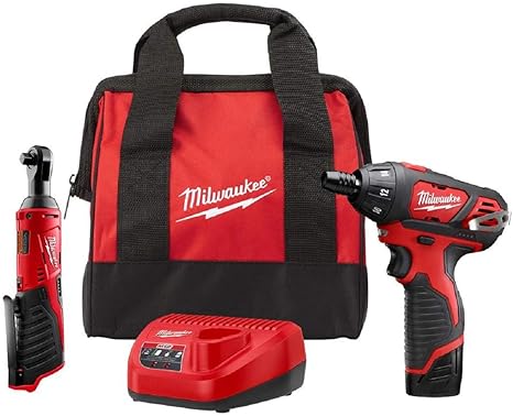 סט מברגת קלאץ' וראטצ'ט נטענים מילווקי Milwaukee M12