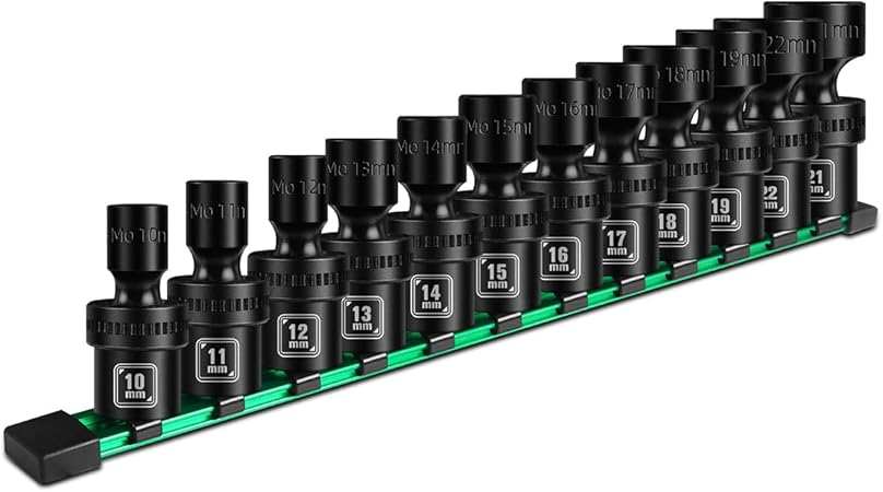 סט בוקסות אימפקט עם ראש גמיש מסתובב 3/8 BLACKROBOT 12PCS Metric 10-22 מ"מ