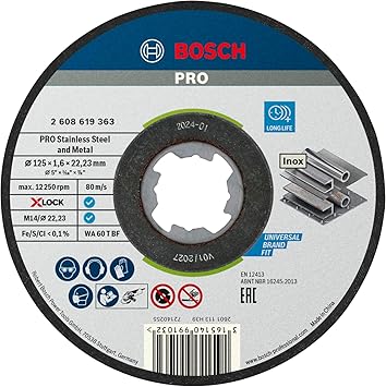 משחזת זווית חשמלית 5" / 125 מ"מ Bosch GWX 14-125 X-Lock 1400W