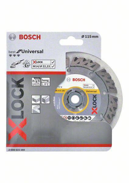 דיסק יהלום פתוח רב שימושי 115 מ"מ / "4.5 X-Lock מבית Bosch רמת BEST