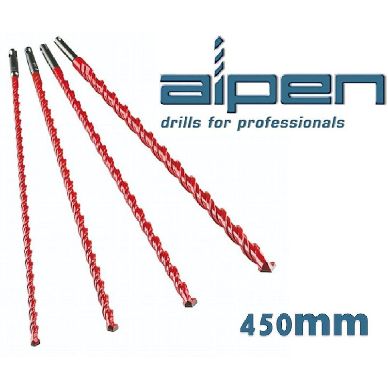 סט 4 מקדחים רב תכלתיים מולטיקאט לפטישון 450 מ"מ אלפן Alpen Multicut SDS-PLUS