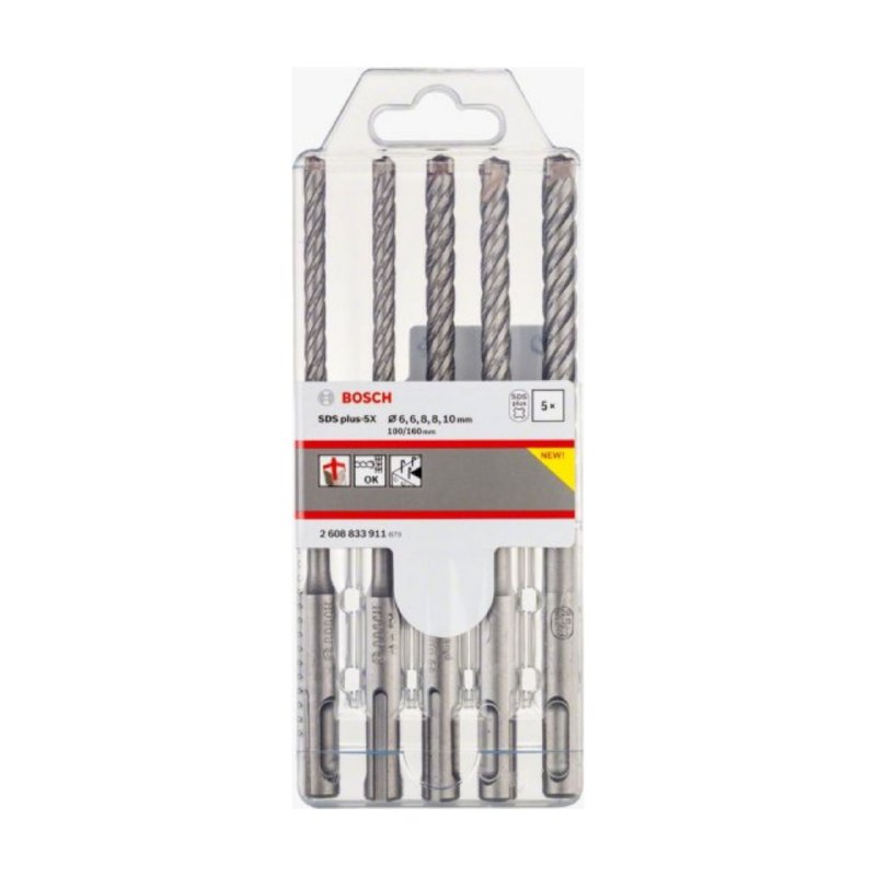 סט 5 מקדחים לפטישון Bosch SDS Plus-5X