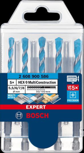 סט 5 מקדחים רב שימושים תואם אימפקט Bosch HEX-9