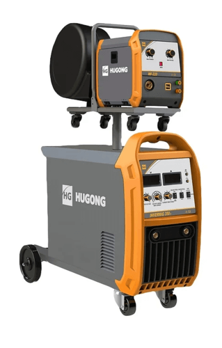 רתכת מקצועית הוגונג CO2 תלת פאזי עד 400A עם מזין חיצוני יחידת מזין סליל ניידת Hugong