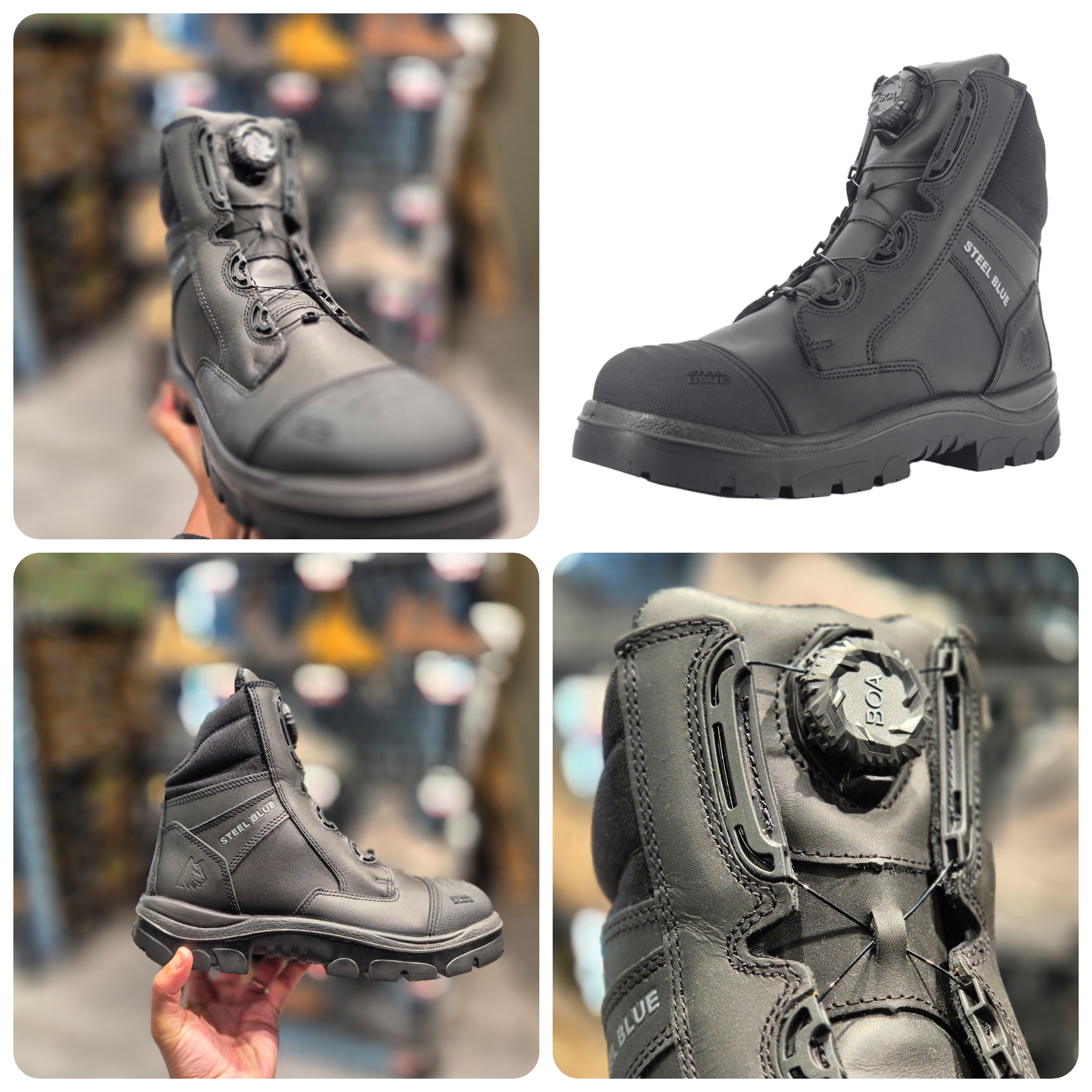 מגף בטיחות סטילבלו עם פטנט בואה 392630 | SOUTHERN CROSS Spin-FX  S3 גבוה עם &reg;Boa ומגן סקאף