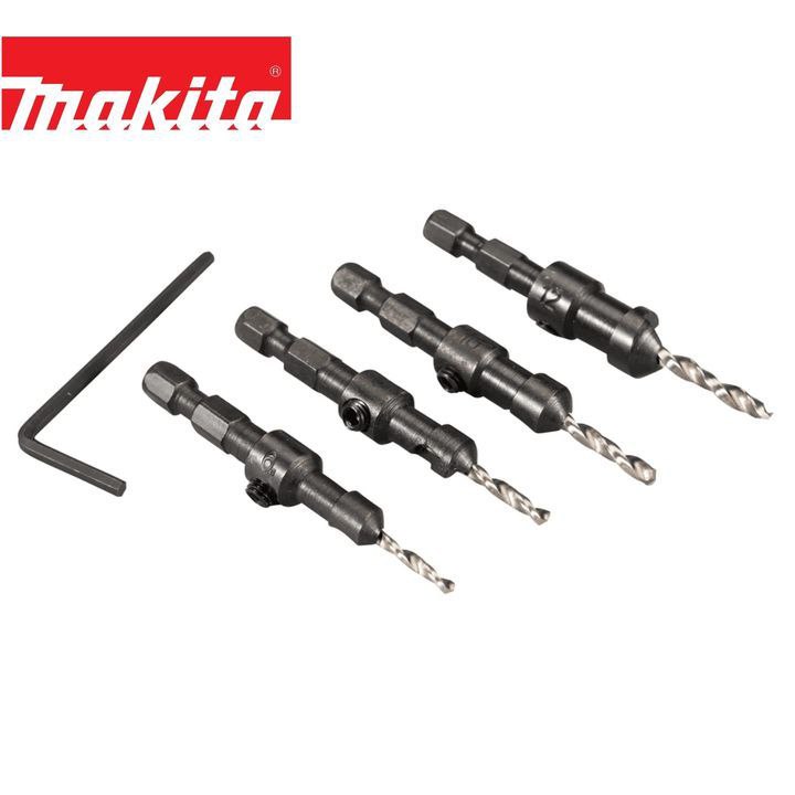 סט 4 מקדחים לעץ כניסה משושה Makita D-73455