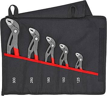סט 5 צבתות קוברה של קניפקס בפאוץ' Knipex Tools 00 19 55 S5, Cobra Pliers