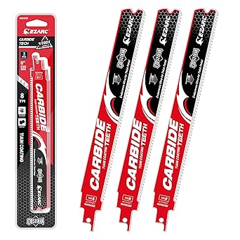 3 להבים קרבייד באורך 9 אינץ' למסור חרב לחיתוך מתכת עבה במיוחד EZARC Obsidian Carbide R978HM 8 TPI