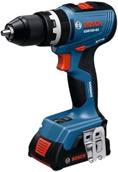 מקדחה בוש BOSCH GSB18V-65N 1/2 In. Brushless Hammer Drill/Driver &ndash; 575 In.-Lbs. Max Torque, Switchable KickBack Control, Rapid Mode Selector, Dual LED Worklights, All-Metal Chuck ()
