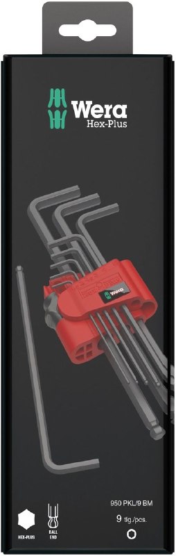 סט אלן כדורי ארוך מילימטרי 9 חלקים WERA 05073596001