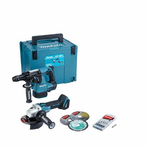 סט פטישון + משחזת מקיטה DHR243Z+DGA504Z &ndash; גופים בלבד Makita 18V