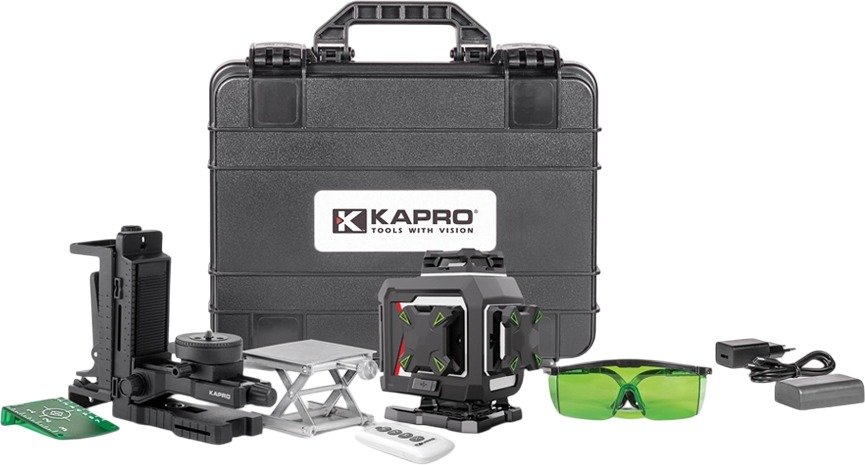 פלס לייזר ירוק מקצועי קפרו Kapro Maestro 4D 964G 4&times;360&deg;