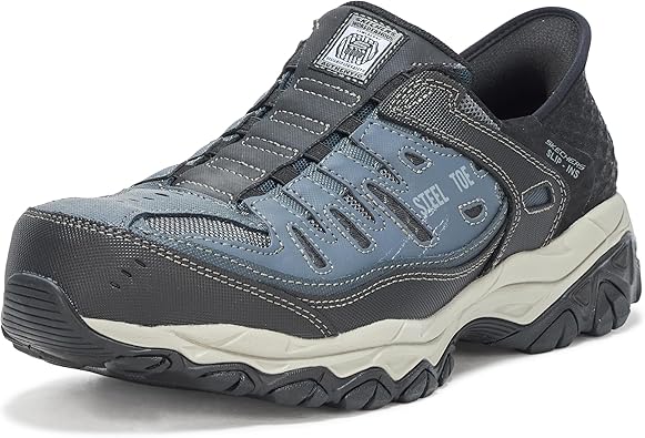 נעלי עבודה לגברים עם כיפת מגן Skechers Work Hands Free Slip-ins Cankton Faison ST 👷&zwj;♂️👟