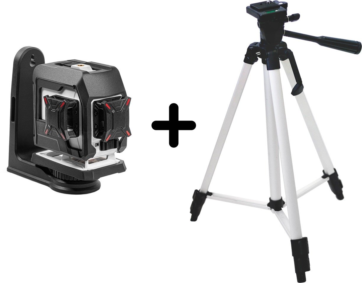 פלס לייזר קומפקטי 3D דגם NUCLEO + חצובה מבית Kapro